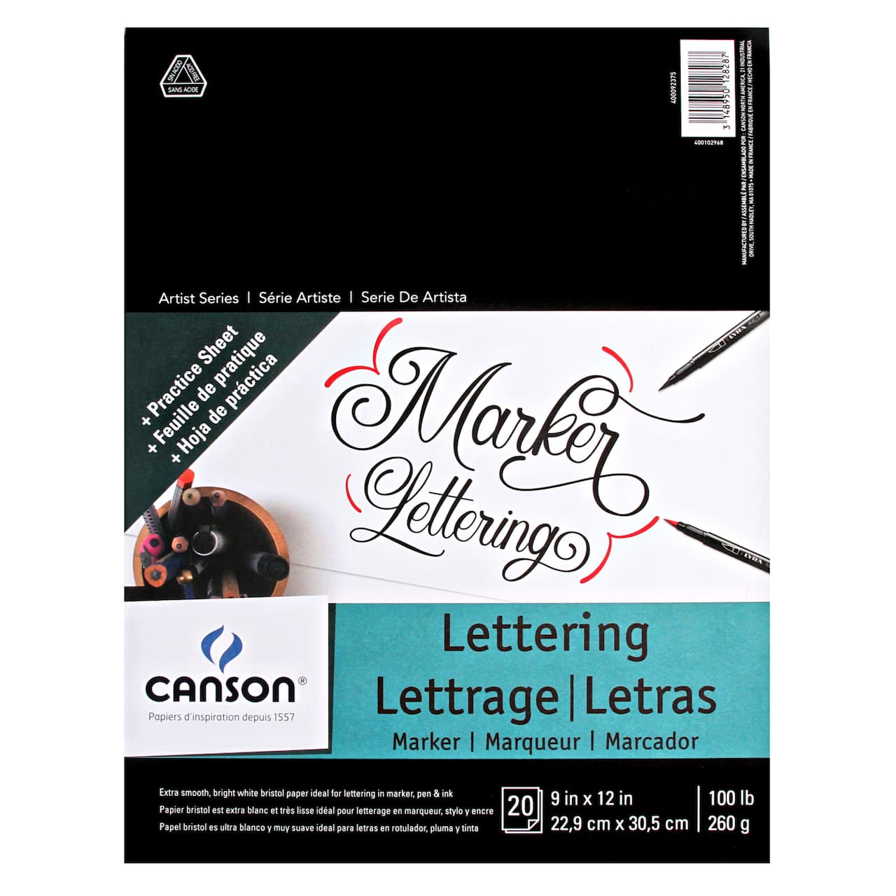 Canson® Marker Lettering Pad, 9 x 12